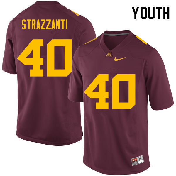 Youth #40 Alex Strazzanti Minnesota Golden Gophers College Football Jerseys Sale-Maroon